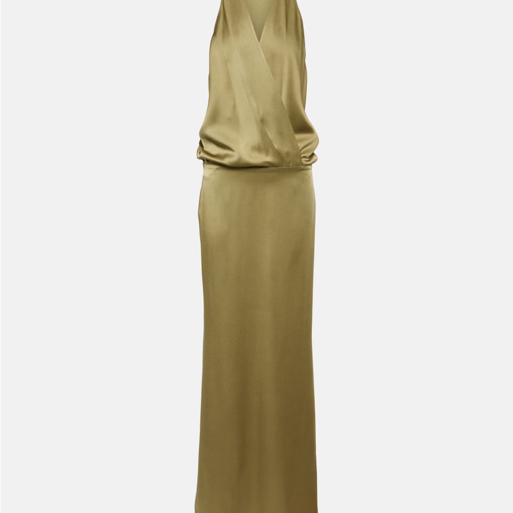 BLUMARINE Green Satin Gown